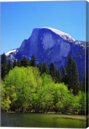 Framed View of Half Dome rock and Merced River, Yosemite National Park, California Print