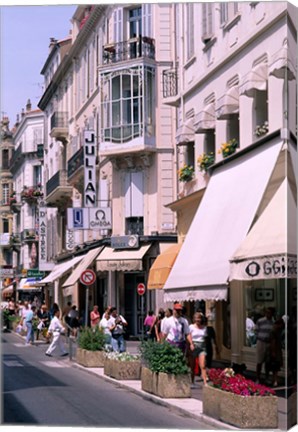 Framed Shopping Scenic, Cannes, France Print