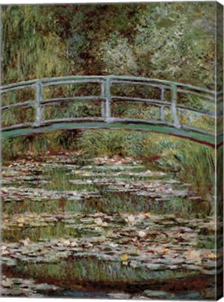 Framed Waterlily Pond, Japanese Bridge Print