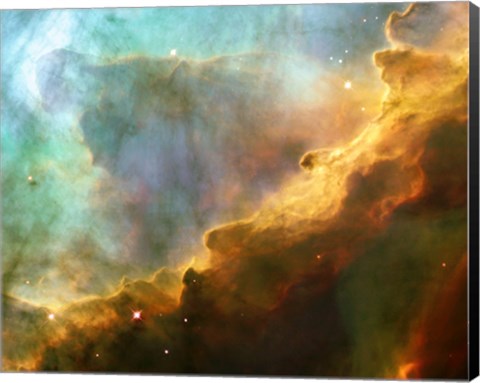 Framed Perfect Storm of Turbulent Gases in the Omega/Swan Nebula (M17) Print