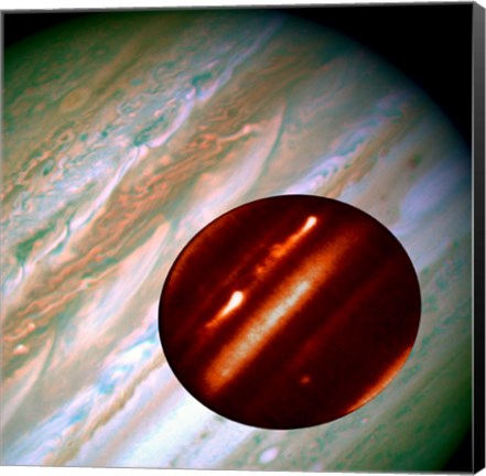 Framed Hubble/IRTF Composite Image of Jupiter Storms Print