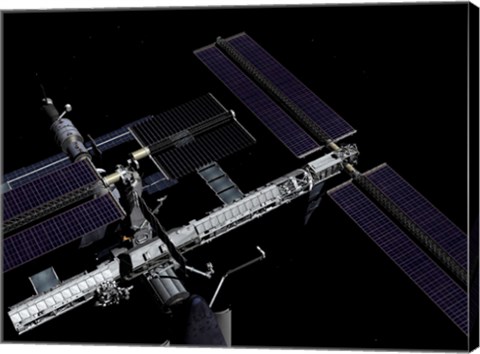 Framed Graphic Rendering of the International Space Station Print