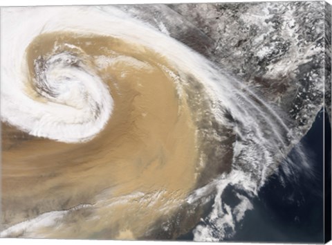Framed Asian Dust Storm Crosses the Pacific Print
