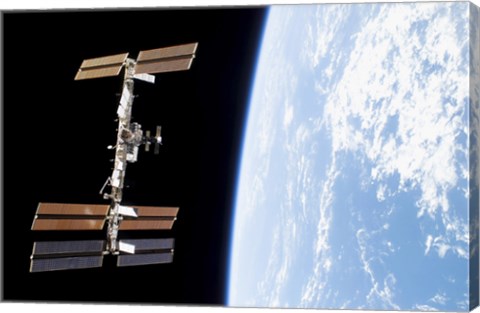 Framed International Space Station Parrallel to Earth Print