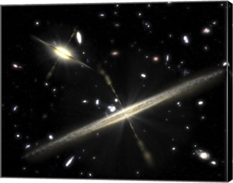 Framed Two Types of Spiral Galaxies that Populate our Universe Print