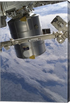 Framed Italian-Built Raffaello Multi-Purpose Logistics Module and the Canadarm2 Print