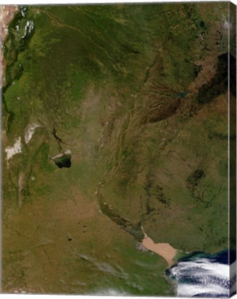 Framed Satellite view of Argentina Print