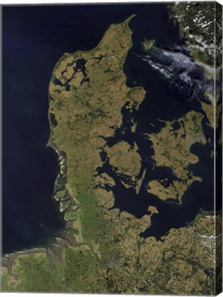 Framed Satellite View of Denmark Print