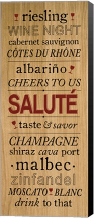 Framed Wine Words I Print