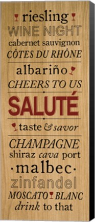 Framed Wine Words I Print