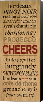 Framed Wine Words II Print