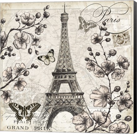 Framed Paris in Bloom I Print