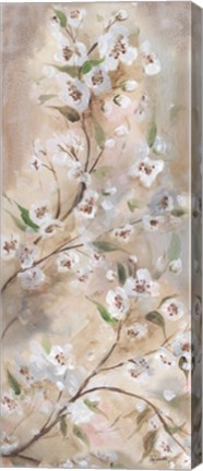 Framed Cherry Blossoms Taupe Panel I Print