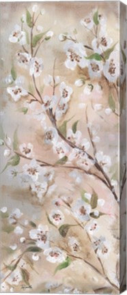 Framed Cherry Blossoms Taupe Panel II Print