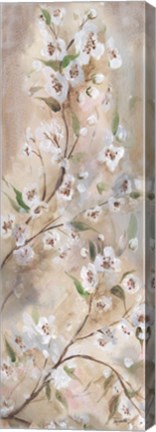 Framed Cherry Blossoms Taupe Panel I Print