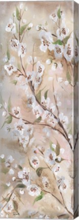 Framed Cherry Blossoms Taupe Panel II Print