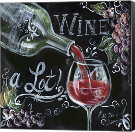 Framed Chalkboard Wine I Print