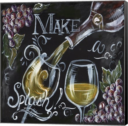 Framed Chalkboard Wine II Print