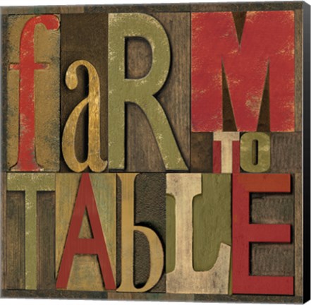 Framed Printers Block Farm To Table I Print