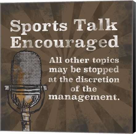 Framed Sports Talk I Print