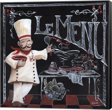 Framed Chalkboard Chefs I Print