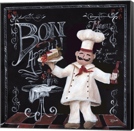 Framed Chalkboard Chefs II Print