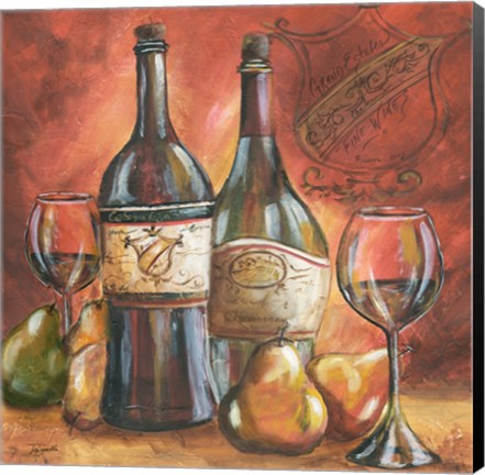 Framed Red and Gold Wine II Print