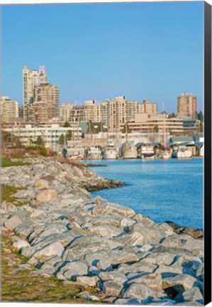 Framed Waterfront, Vancouver, British Columbia, Canada Print