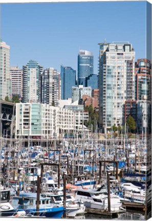 Framed Marina on False Creek, Downtown Vancouver, BC, Canada Print