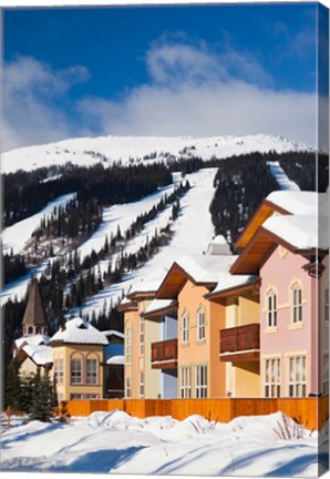 Framed Ski lodges, Sun Peaks Resort, Sun Peaks, British Columbia, Canada Print