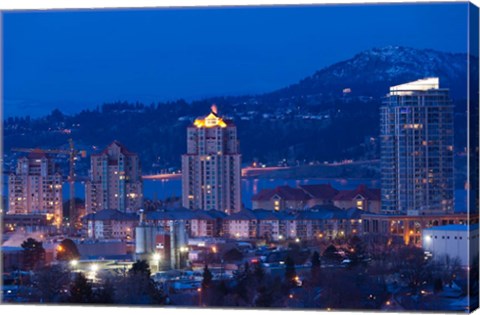 Framed British Columbia, Okanagan Valley, Kelowna Skyline Print