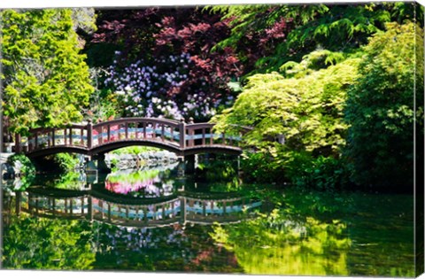 Framed British Columbia, Vancouver, Hately Gardens bridge Print