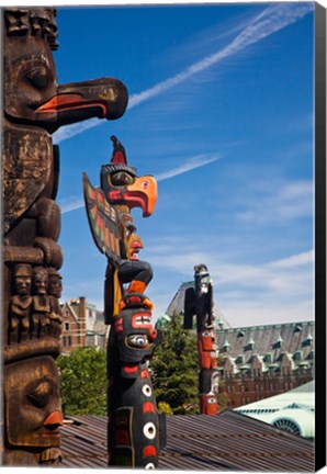 Framed British Columbia, Victoria, Native American Totems Print