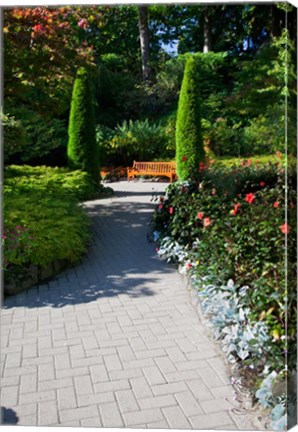 Framed Trail Through the Butchard Gardens, Victoria, British Columbia, Canada Print