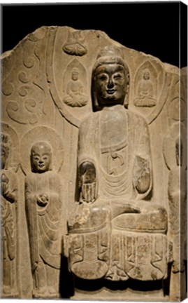Framed Buddha statue c. 550-577 AD, Shanghai, China Print