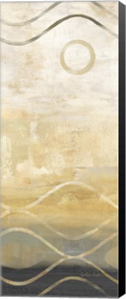 Framed Abstract Waves Black/Gold Panel II Print