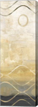 Framed Abstract Waves Black/Gold Panel IV Print