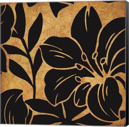 Framed Black and Gold Flora 2 Print