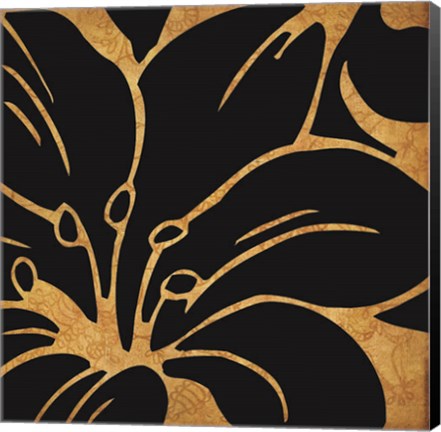 Framed Black and Gold Flora 3 Print