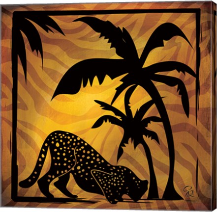 Framed Safari Silhouette I Print