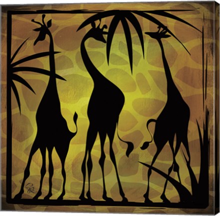 Framed Safari Silhouette III Print