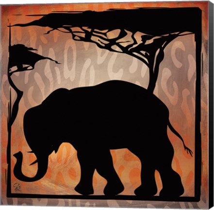 Framed Safari Silhouette IV Print