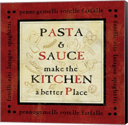 Framed Pasta Sayings II Print