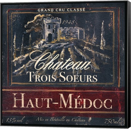 Framed Grand Vin Wine Label I Print