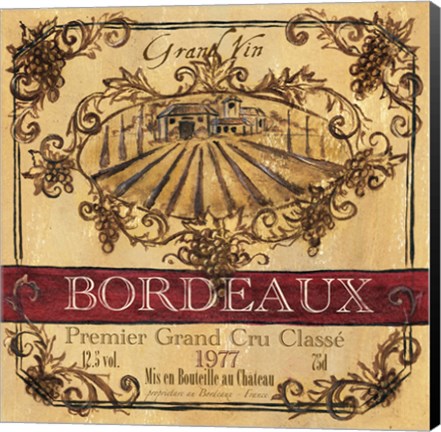 Framed Grand Vin Wine Label III Print