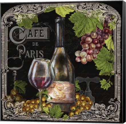 Framed Cafe de Vins Wine II Print