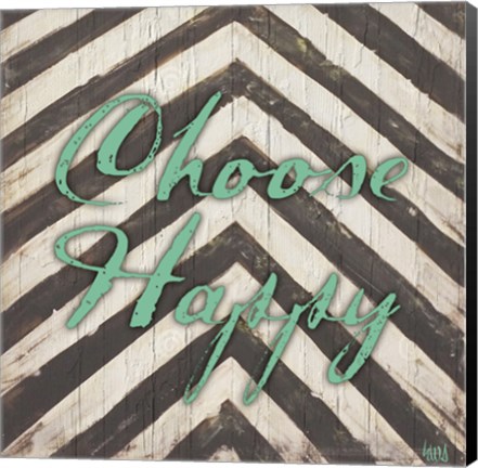 Framed Chevron Sentiments Teal II Print