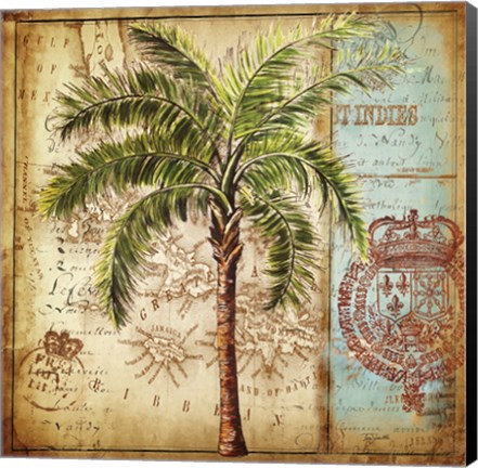 Framed Antique Nautical Palms II Print