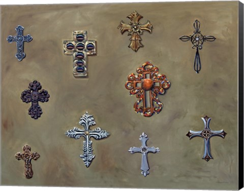 Framed Wall of Crosses Print