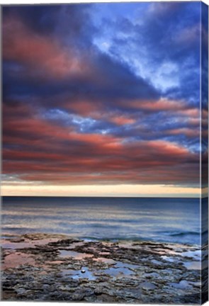 Framed Wisconsin Sunrise on shore of Lake Michigan Print